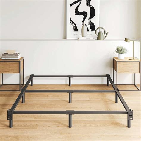 wood in metal bed frame in place of box spring|9 inch metal bed frame.